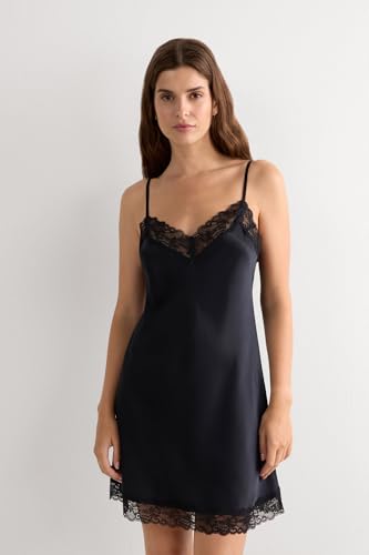 Woman's Silk Slip with Lace Insert Detail2