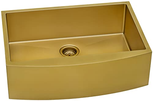 Ruvati Copper Tone 36-Inch Apron-Front Farmhouse Kitchen Sink - Matte Bronze Stainless Steel Single Bowl - Rvh9880Cp #TOP6