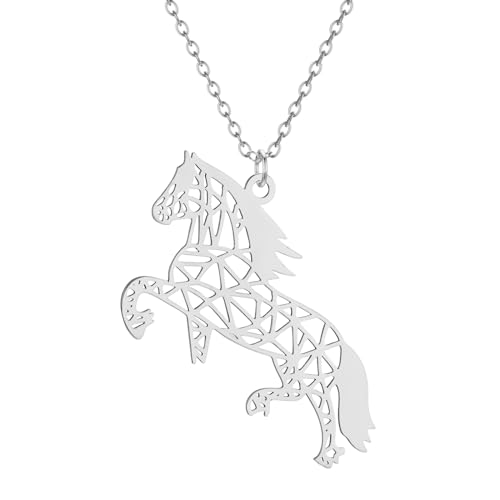 Bijoux délicats et collier pour homme au design de cheval vintage