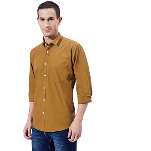 Image of Ben Martin Men's Cotton Regular Collar Shirt with Chest Pocket || Classic Collar, Slim Fit, Casual & Formal Wear || Soft & Breathable Fabric || Full Sleeve Shirt for Men