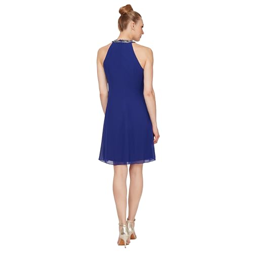 Image of S.L. Fashions Womens Jewel Halter Sheath Dress (Petite and Regular)