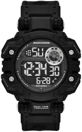 Skechers Men's Allenford Digital Black Nylon Watch, Black