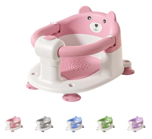Gtzbcivベビーバスチェア お風呂チェア 赤ちゃん用 ベビーシャワーチェア 子供用バスチェア ベビーバス 安全素材 転倒防止 滑り止め 清潔 携帯便利 背もたれ付き ベビーおふろマット 幼児入浴サポート ベビーチェア お風呂チェア お座り練習 お風呂椅