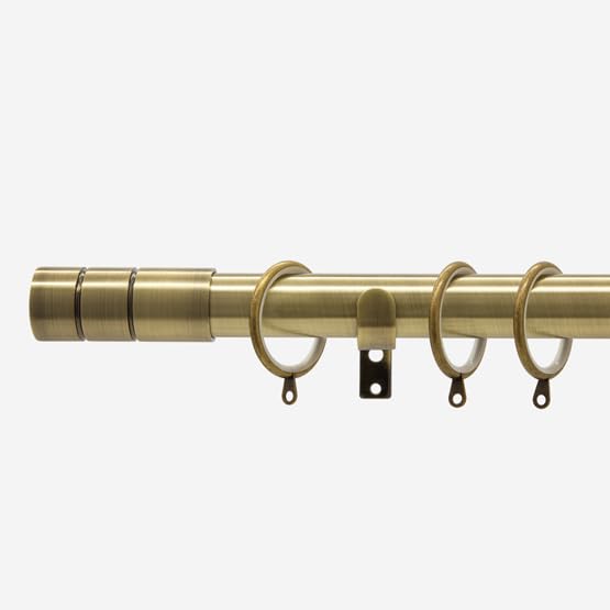 Antqiue Brass 28mm Barrel Fixed Length Metal Curtain Pole