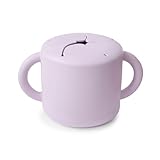 mushie Snack Taza de Silicona | Fiambrera Infantil para Llevar | Antiderrame y Resistente al Lavavajillas y al Microondas | Caja de Aperitivos Segura para Niños Pequeños y Niñas | Soft Lilac