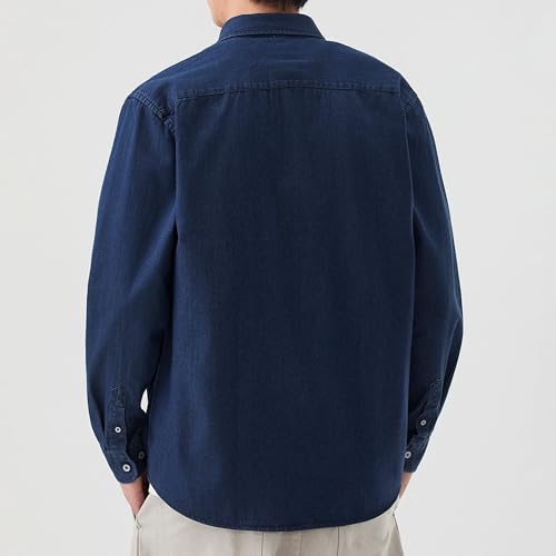 Maiyifu-GJ Denim Jackets for Men Casual Button Down Trucker Jacket Jean Coat Cotton Lightweight Loose Biker Outerwear4