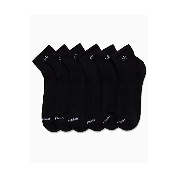 Calvin Klein Men's Socks - Cotton Cushioned Above Ankle Athletic Mini-Crew Socks (6 Pack), Size Shoe Size: 7-12, Black - Image 4