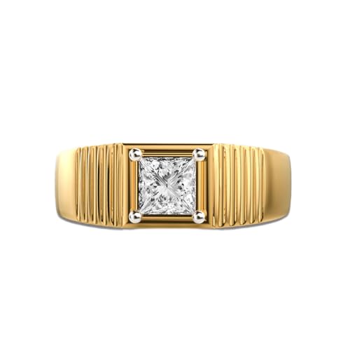 Bague moissanite princesse Monarc en argent massif fait main