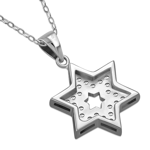My Daily Styles Star Of David Necklace For Women And Men, CZ Jewish Star Pendant 925 Sterling Silver, with Cutout Star Design - Includes 18" Sterling Silver Cable Chain4
