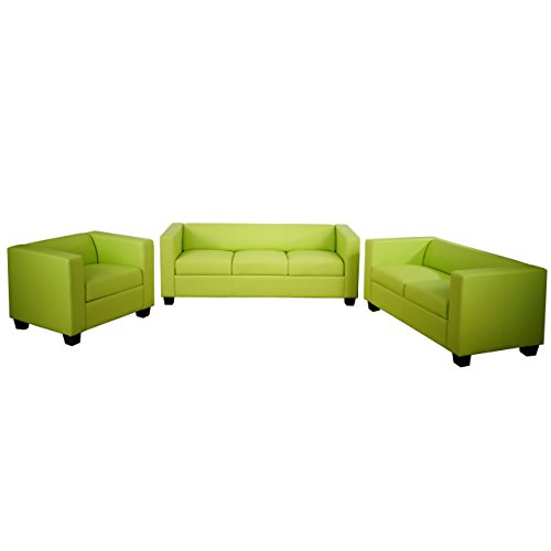 Mendler 3-2-1 Sofagarnitur Couchgarnitur Loungesofa Lille - Kunstleder, hellgrün Mendler 3-2-1 Sofagarnitur Couchgarnitur Loungesofa Lille - Kunstleder, hellgrün