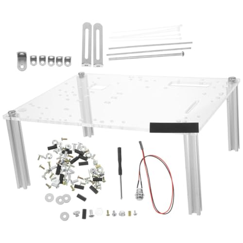 Image of POPETPOP Open Frame Computer Case Rack for Testing Components and PC Assembly for Motherboards with High Strength Aluminium Alloy and Acrylic PC Chassis Bracket