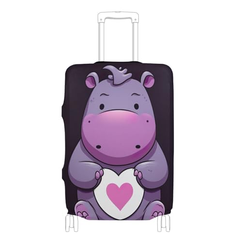 Joisal Cartoon Little Hippo Luggage Covers for Suitcase Protector Protection Travel Accessories for Women Colorful, M, Fits 22-24 Inch Case