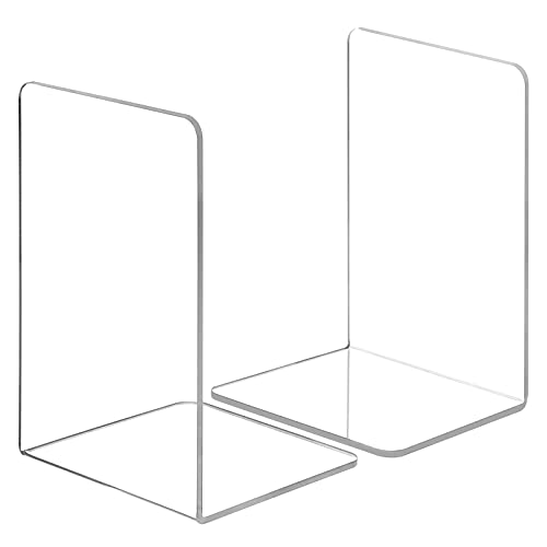 image for Bookend, DRLIFE Clear Acrylic Bookends for Shelves, Book End, Book Sto