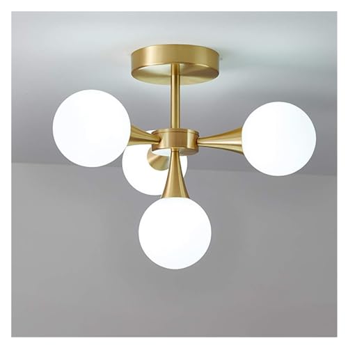 Chandelier magique bean laiton doré plafonnier verre salon moderne