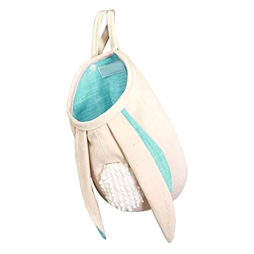 Orejas de Pascua Cesta de Orejas de Conejo Bolsa de Almacenamiento Regalo de Pascua Bolso Colgante Arte de Tela Bolsa Abierta Conejo de Pascua Orejas de Conejo Diseño Almacenamiento de Edredones (GN1,