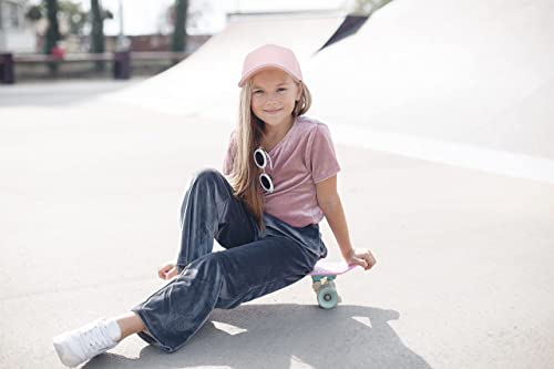 Designer Youth Hats for Boys & Girls - Premium Kids Trucker Hat with Adjustable Plastic Buckle | Ages 6-12 - Pink4