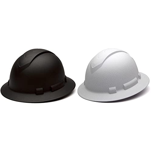 Pyramex Ridgeline Full Brim Hard Hat, 4-Point Ratchet Suspension, Matte Black Graphite Pattern & Pyramex Ridgeline Full Brim Hard Hat, 4-Point Ratchet Suspension, Matte White Graphite Pattern #TOP18