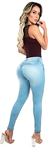 Fiorella Shapewear Butt Lifter Women Jeans High Rise Waist Push Up Levanta Cola Pantalones Colombianos 511LB3