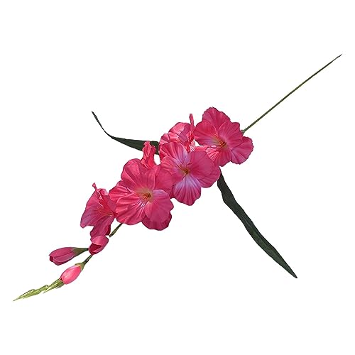 Gralara Gladiolos Artificiales, Flores para Centros de Mesa de Boda, Relleno de Jarrones, Flores Artificiales Decorativas Realistas para Fiestas Y Aniversario, Rosa roja, Individual