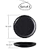 BonNoces 10-inch Matte Porcelain Dinner Plate, Elegant Large Round Serving Plates for Steak, Pasta, and Salad, Set of 3 (Matte Black)