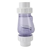 SIXRUN Pool Clear Check Valve, Transparent 2 Inch PVC Plastic Valve for Pump Water Pipes, Swimming, Heating with Easy Maintenance, Lightweight Design, Industrial, Bathroom, Kitchen, etc