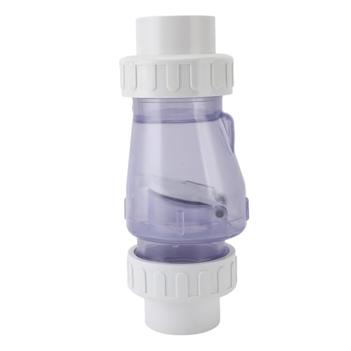 SIXRUN Pool Clear Check Valve, Transparent 2 Inch PVC Plastic Valve for Pump Water Pipes, Swimming, Heating with Easy Maintenance, Lightweight Design, Industrial, Bathroom, Kitchen, etc
