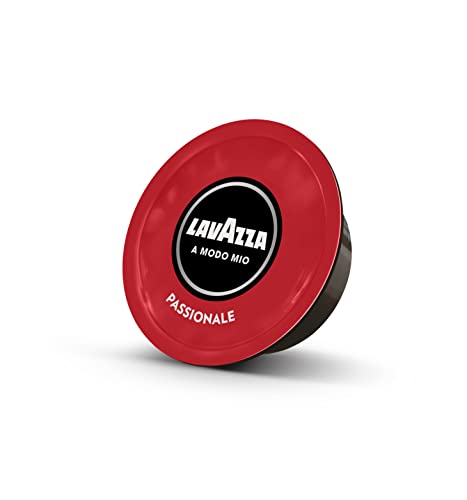 Lavazza, A Modo Mio Espresso Passionale, 16 coffee capsules, with caramel and chocolate notes, 100% arabica, intensity 11/13, dark roast, 1 pack of 16 Lavazza capsules