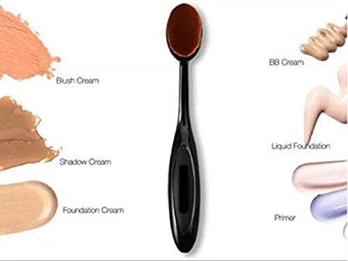 Image of SUNISA Black Oval Foundation Makeup Brush for Womens and Girls and 3 Pcs Multishape Multicolour Makeup Sponge Beauty Blenders - (Pack of 4)