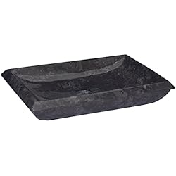 Fregadero Imitacion Piedra vidaXL Lavabo Lavamanos Inodoro Aseo Cuarto de Baño Cuenca Fregadero Casa Hogar Muebles Mobiliario Decoración Elegante Mármol Negro 50x35x10 cm