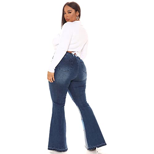 ODIZLI Women's High Waisted Bell Bottom Jeans Ripped Stretch Skinny Flare Jeans Distressed Bootcut Denim Pants Plus Size4