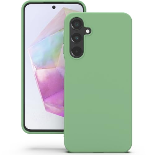 Image of YATWIN Silicone Back Case for Samsung Galaxy A35, Soft-Touch Phone Back Cover for Samsung Galaxy A35 - Mint Green