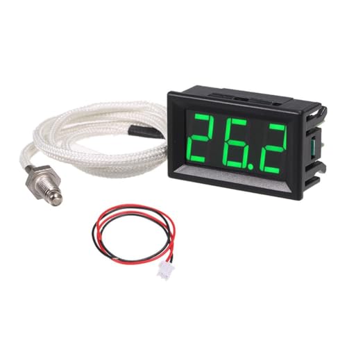 Cpolebev TermóMetro Termopar Industrial de Alta Temperatura Tipo K M6 DC12V -30-800 ℃ Medidor de Temperatura Digital Probador Verde
