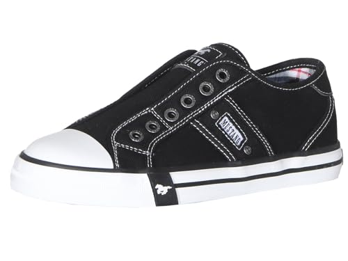 MUSTANG Damen Schuhe Slipper Low-Top Sneaker ohne Schnürsenkel Slip-On Turnschuhe 26M024200830 Black (00001) 37