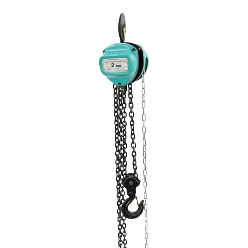 KKVUIIFF Treuil manuel à chaîne, palan à chaîne, treuil manuel, charge maximale 2000 kg et longueur de chaîne de 6 m, levage facile de la charge, pour entrepôts, zones de construction, usines (2 t, 6