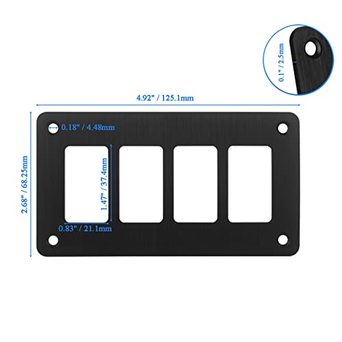 Image of 【Right Size】 4 Way Rocker Switch Housing Holder Panel with Screws Black Aluminum Mounting Bracket for Car Boat Marine Yacht Motorhome Central Console Toggle Switch Install