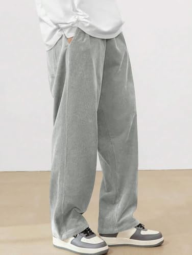 Image of ZAFUL Men's Corduroy Straight Leg Loose Fit Casual Pants