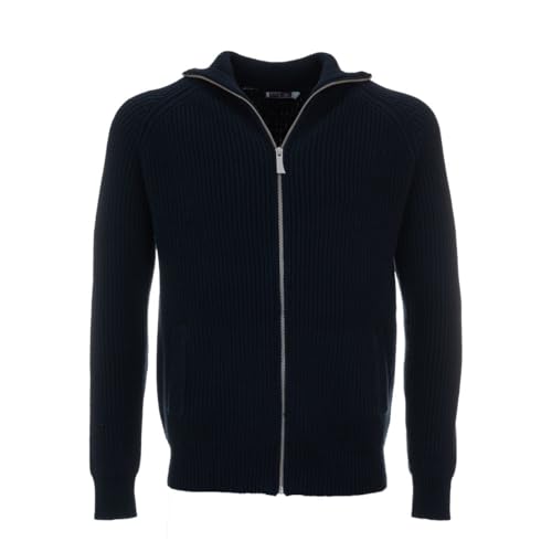 Harrington - GILET CAMIONNEUR EN COTON ET LAINE - HOMME - pull - BLEU_MARINE - XXL