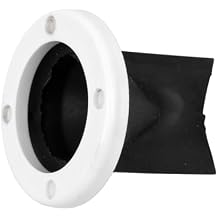 T-H Marine Duck Bill Scupper - White and Black - Universal Replacement for Flapper Scuppers - Seals Underwater Pressure - Fits Standard Drain Tubes - 2-3/4 in Outer Ring Diameter