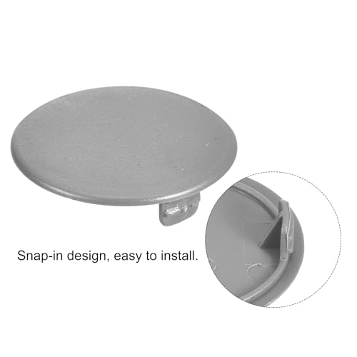 Image of uxcell 20Pcs Hinge Hole Covers, 35mm(1 3 /8 inch) Dia Plastic Concealed Hole Cover Round Flush Type Caps for Furniture Cabinet Cupboard, Grey