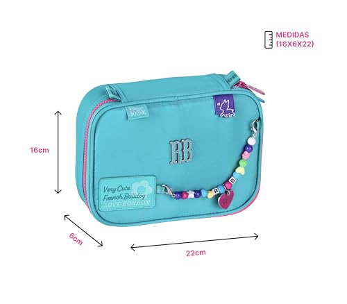 Kit Mochila Rodinhas Rebecca Bonbon Escolar Lancheira E Estojo Juvenil Escolar (Azul)