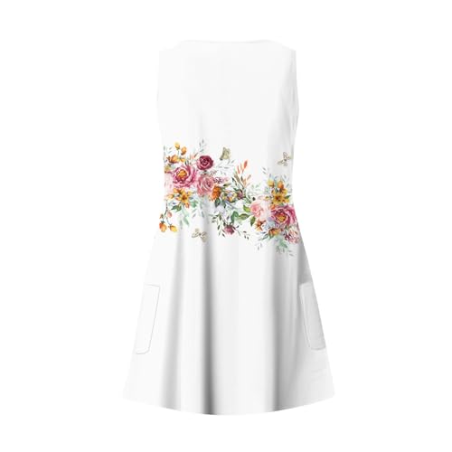 Image of Summer Dresses for Women 2026 Casual V Neck Sleeveless Sundresses Boho Beach Tank Dresses with Pockets