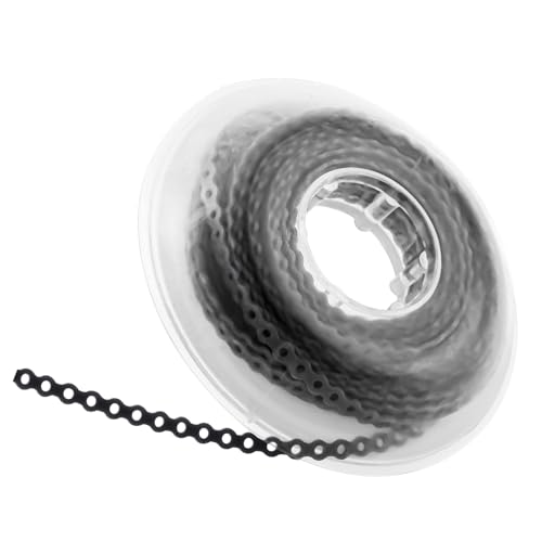 JMU Orthodontic Rubber Chains, Dental Elastic Rubber Band Power Chains for Braces, 15Feet/ Roll, Short, Black