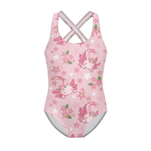 Image of Girls One Piece Swimsuits Quick Dry Beach Bathing Suit Crossback Swimwear 5-14 Years