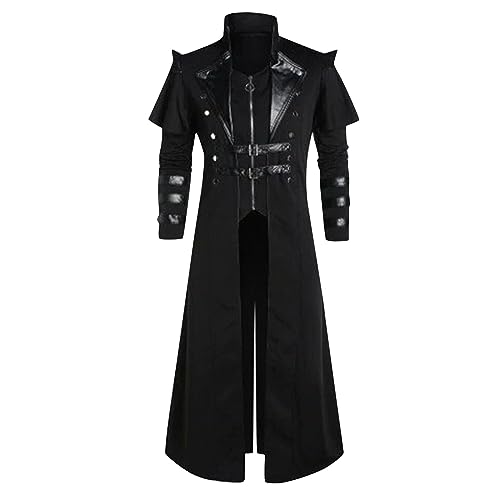 uxxnjfg Fato de Halloween disfarce homem pirata familiar disfarce Halloween adulto terror medieval disfarce carnaval homem, 1# preto, 5XL