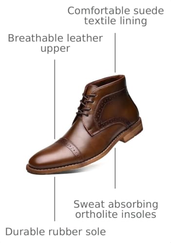 Image of Arkbird Chukka Boots for men, Grainy Leather Lace-up Ankle Boot Fashion and Comfort Casual Oxfords