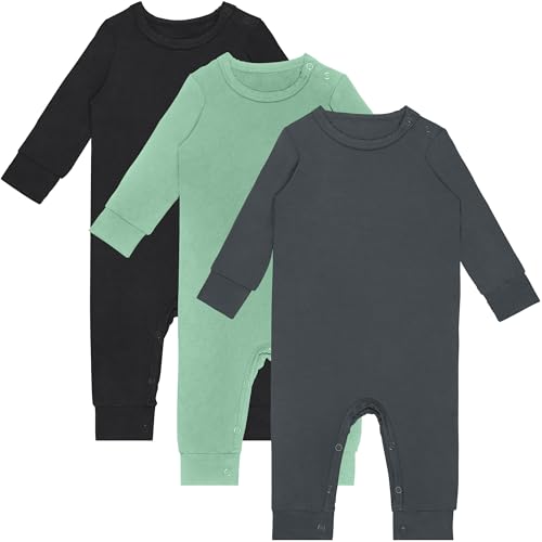 Image of GUISBY Rayon Baby Pajamas, Long Sleeve with Snap Closure Pajamas Sleepers