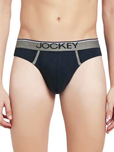 Image of Jockey 8044 Men's Super Combed Cotton Rib Solid Brief with Ultrasoft Waistband