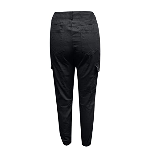 Tactical Pants for Women Skinny Stretch Cargo Pants High Waisted Straight Leg Pants Bound Feet Ripstop Cargo Trousers4