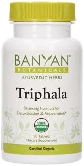 Banyan Botanicals Triphala Tablets - Organic Triphala Supplement with Amla, Haritaki & Bibhitaki – for Daily Detoxifying, Cleansing, & Rejuvenating* – 90 Tablets – Non-GMO Sustainably Sourced Vegan