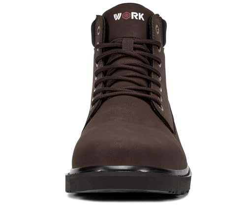 Image of LARNMERN Soft Toe Work Boots Men Waterproof Non Slip Lightweight Shoes | 6 Inch Leather Comfortable Durable Insulated Construction Hiking Tactical Motorcycle Chukka Dress Botas